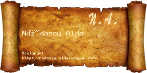 Nádassy Alda névjegykártya